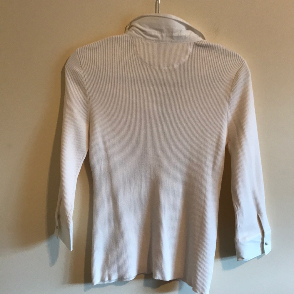 SALE: NWOT Talbots Ribbed Button Down Top - Picture 2 of 5